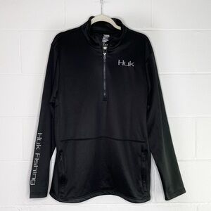Huk Men’s Black 1/2 Zip Pullover Top